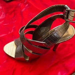 Silver pewter high heels